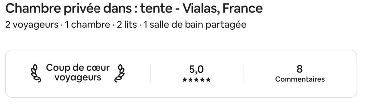 Airbnb Coup de cœur 5.0